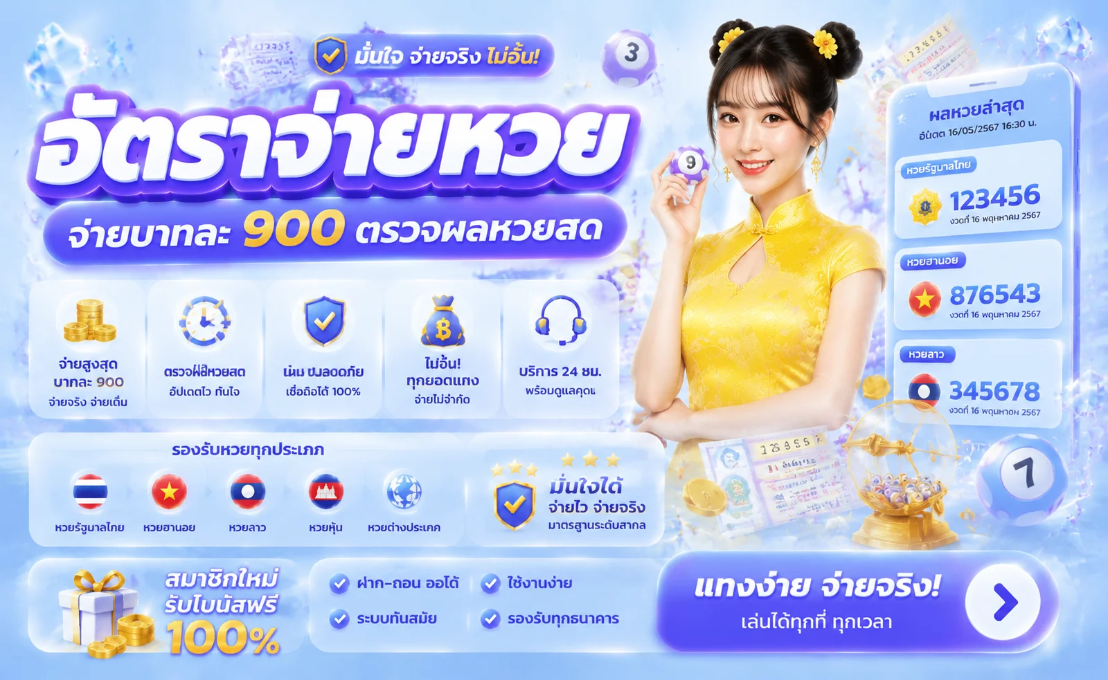 หวยออนไลน์ TGA80 แทงหวยรัฐบาล หวยลาว หวยฮานอย จ่ายสูง